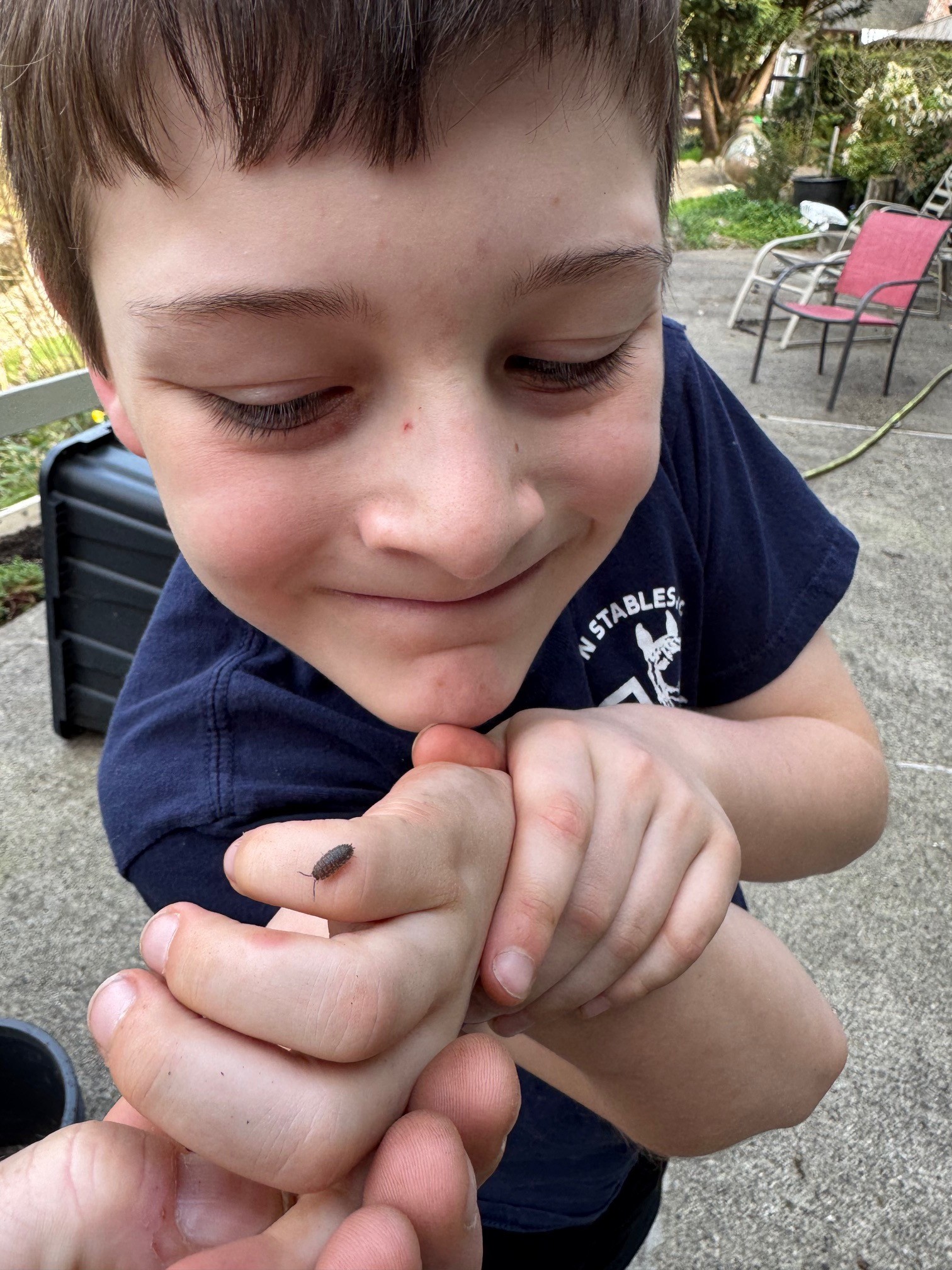 Malcolm holding a roly-poly